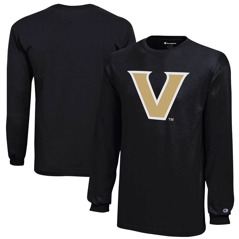 Youth Champion Black Vanderbilt Commodores Jersey Long Sleeve T-Shirt