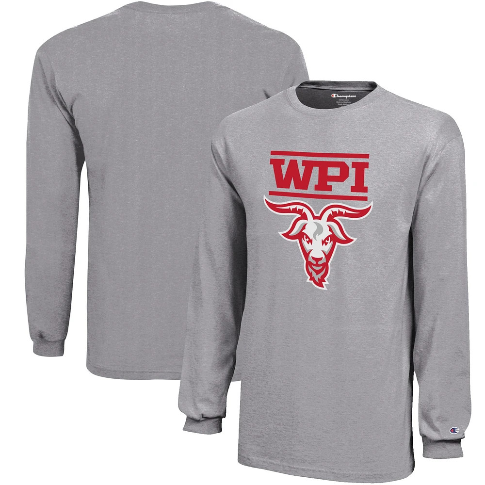 Youth Champion Gray Worcester Polytechnic Institute Engineers Jersey Long Sleeve T-Shirt