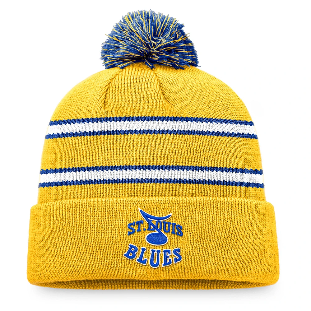 Men's Fanatics Gold St. Louis Blues Cuffed Knit Hat with Pom