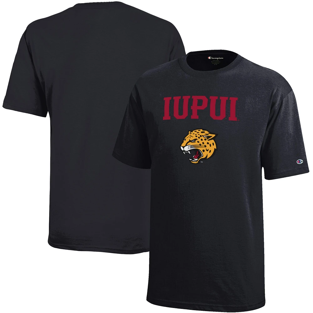Youth Champion Black IUPUI Jaguars Jersey T-Shirt