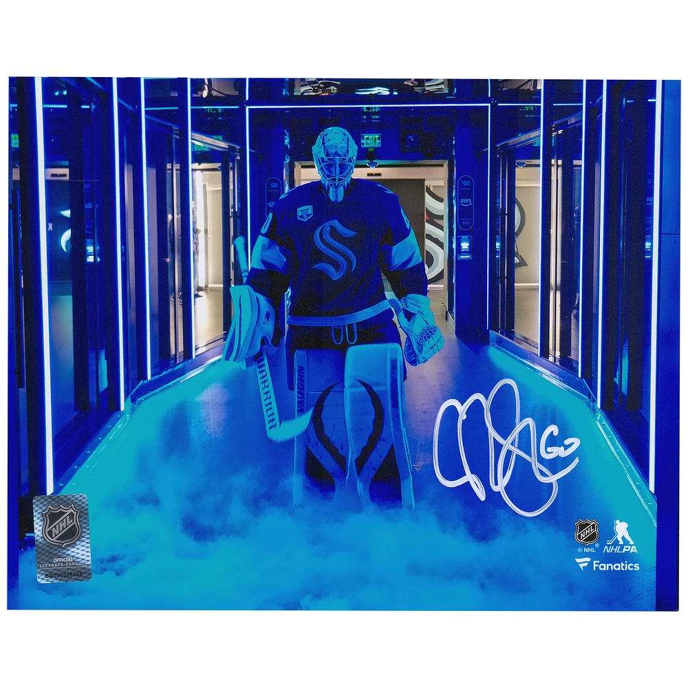 Chris Driedger Seattle Kraken Autographed 8" x 10" Pregame Photograph