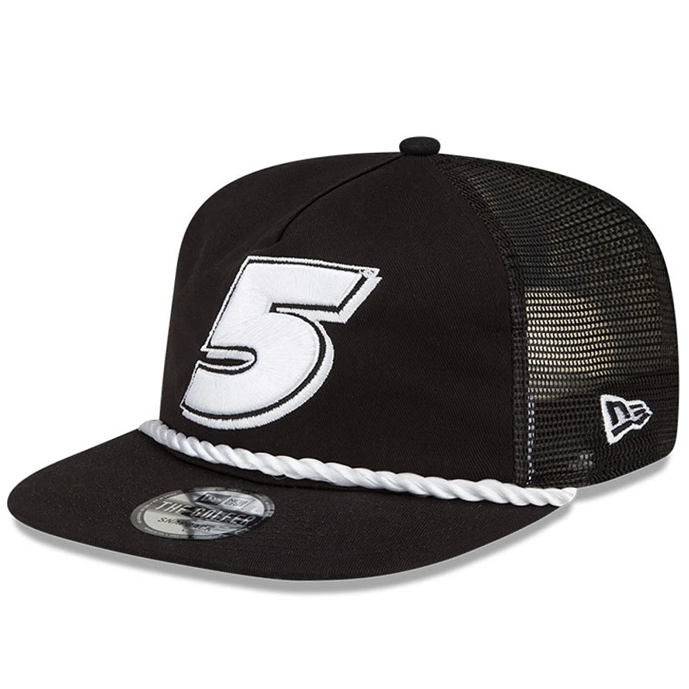Men's New Era Black Kyle Larson Golfer Snapback Adjustable Hat