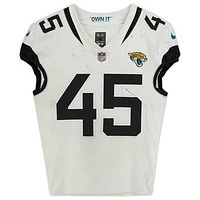 K'Lavon Chaisson Jacksonville Jaguars Game-Used #45 White Jersey vs. Los Angeles Rams on December 5 2021