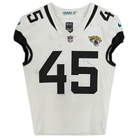 K'Lavon Chaisson Jacksonville Jaguars Game-Used #45 White Jersey vs. Los Angeles Rams on December 5 2021