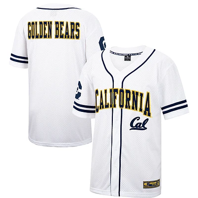 Men's Colosseum White Cal Bears Free Spirited Mesh Button-Up Baseball Jersey