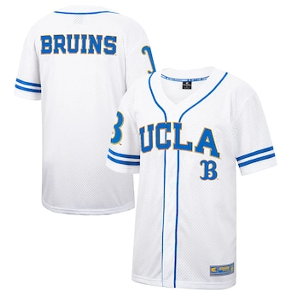 Men's Colosseum White UCLA Bruins Free Spirited Mesh Button-Up Baseball Jersey