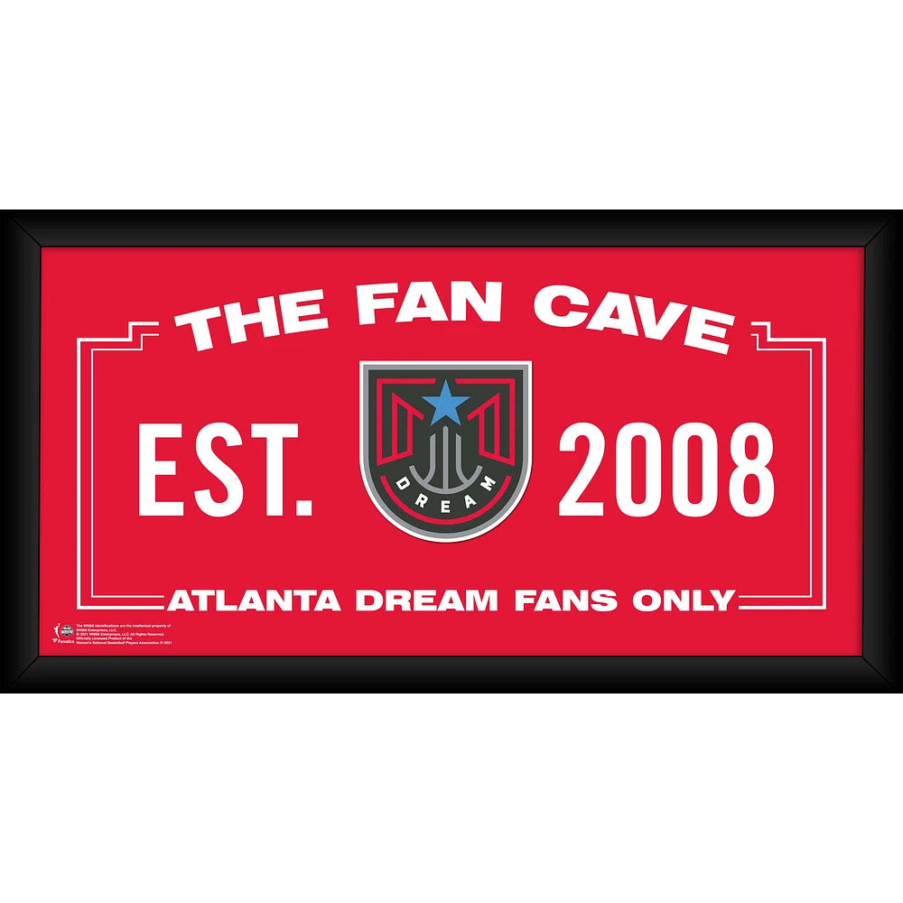 Atlanta Dream Framed 10" x 20" Fan Cave Collage