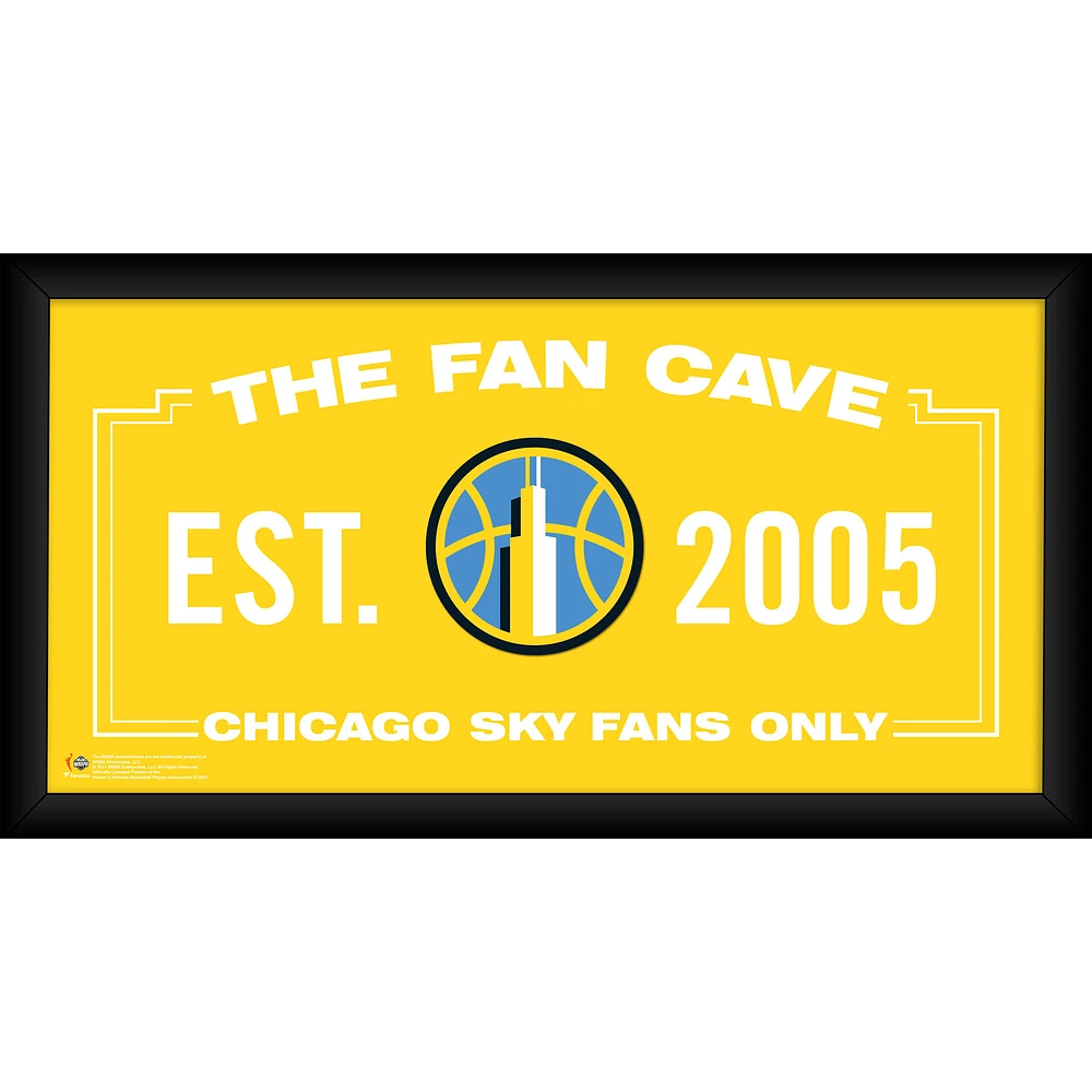 Chicago Sky Framed 10" x 20" Fan Cave Collage