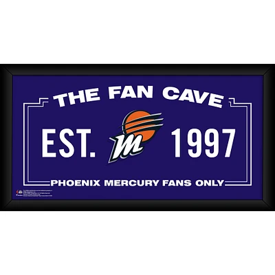 Phoenix Mercury Framed 10" x 20" Fan Cave Collage