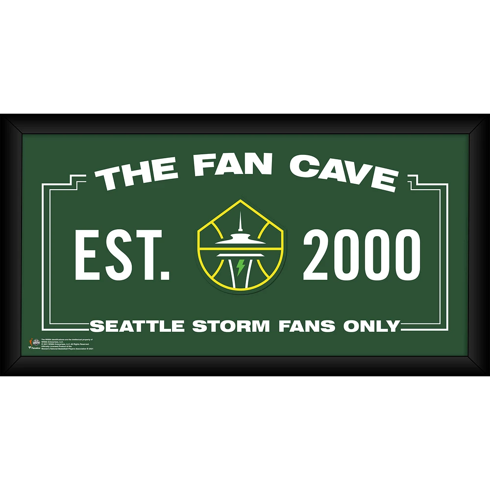 Seattle Storm Framed 10" x 20" Fan Cave Collage