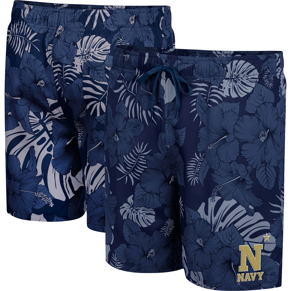 Men's Colosseum Navy Navy Midshipmen The Dude Swim Shorts
