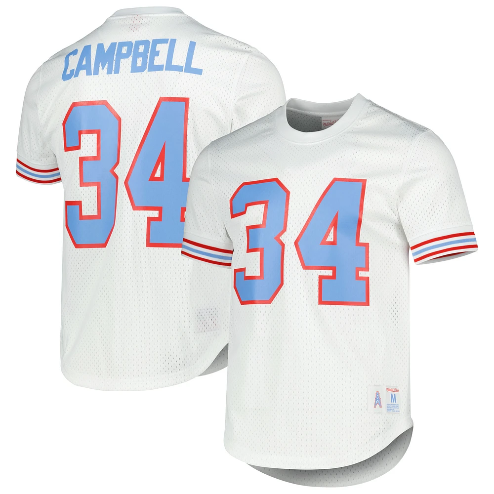 Men's Mitchell & Ness Earl Campbell White Houston Oilers Name Number Retired Player Mesh Top