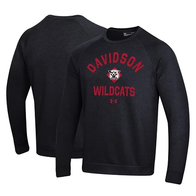 Men's Under Armour Black Davidson Wildcats All Day Fleece Pullover Sweatshirt