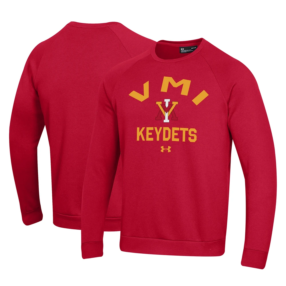 Men's Under Armour Red Virginia Military Institute Keydets All Day Fleece Pullover Sweatshirt