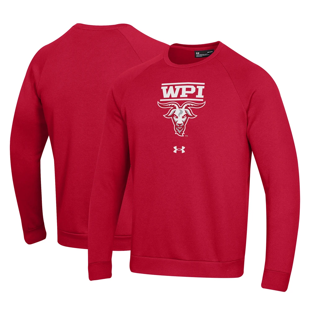 Men's Under Armour Red Worcester Polytechnic Institute Engineers All Day Fleece Pullover Sweatshirt