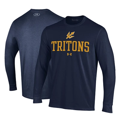 Men's Under Armour Navy UC San Diego Tritons Performance Long Sleeve T-Shirt