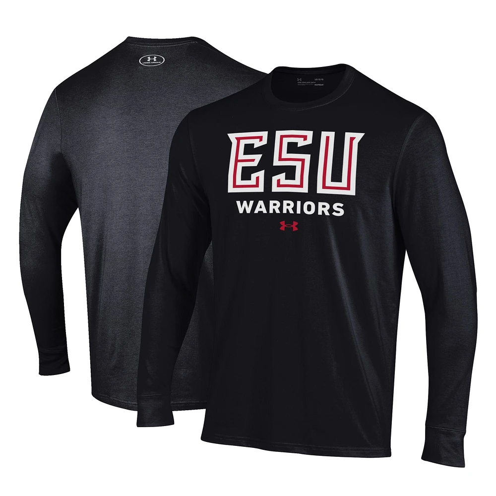 Men's Under Armour Black East Stroudsburg Warriors Performance Long Sleeve T-Shirt