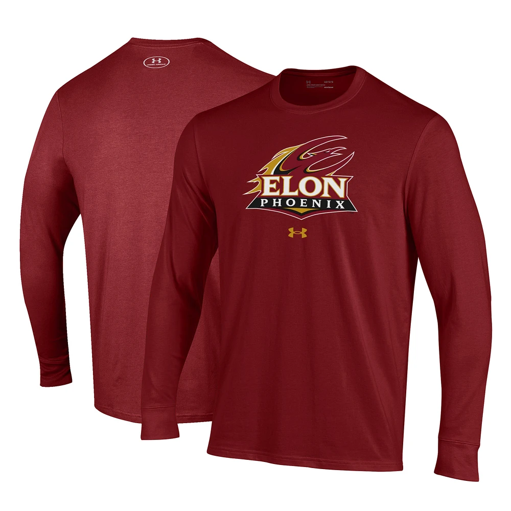 Men's Under Armour Maroon Elon Phoenix Performance Long Sleeve T-Shirt