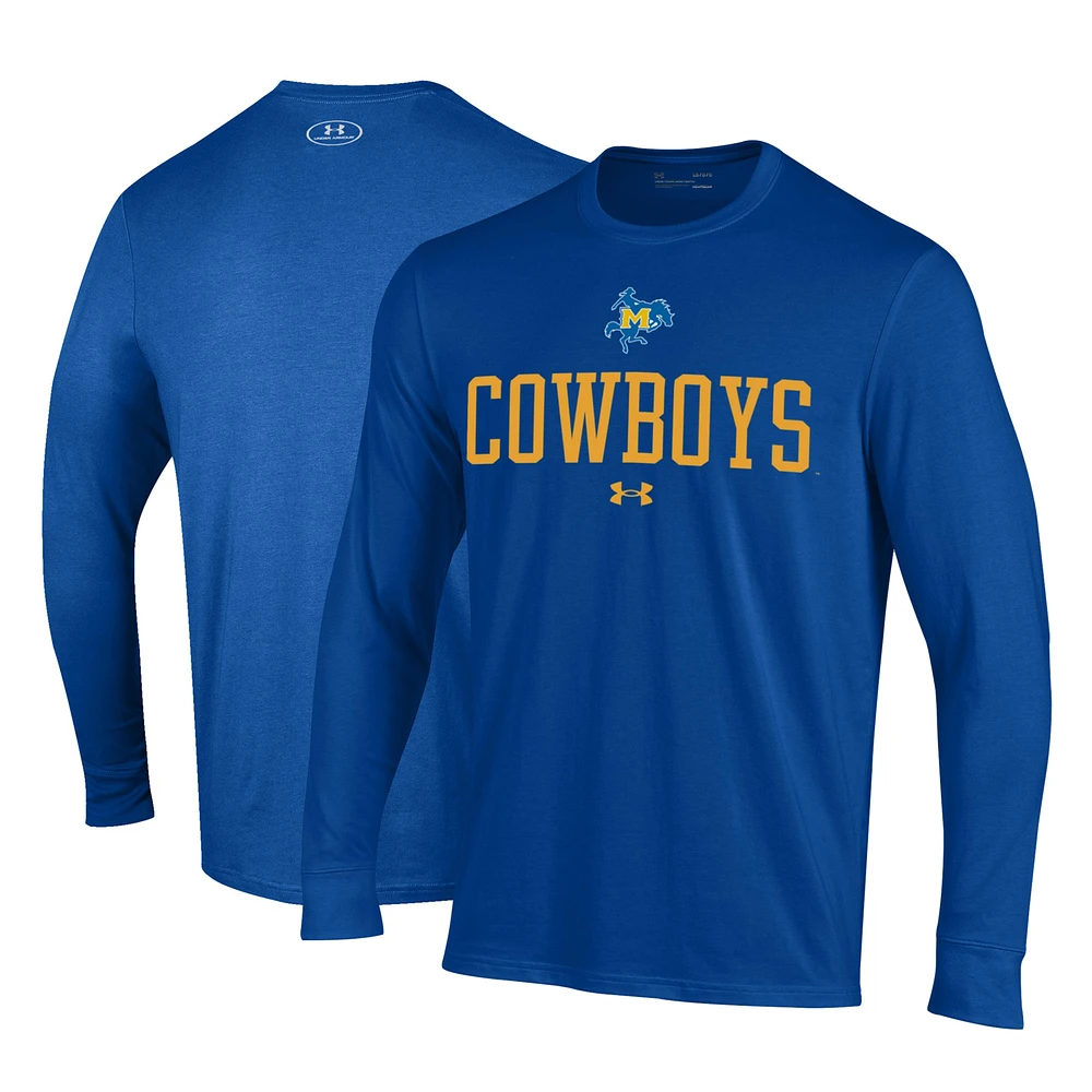 Men's Under Armour Royal McNeese State Cowboys Performance Long Sleeve T-Shirt