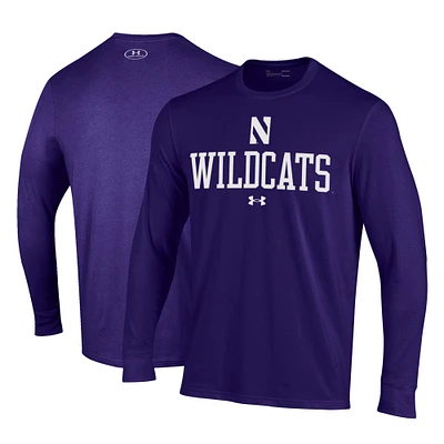 Men's Under Armour Purple Northwestern Wildcats Performance Long Sleeve T-Shirt