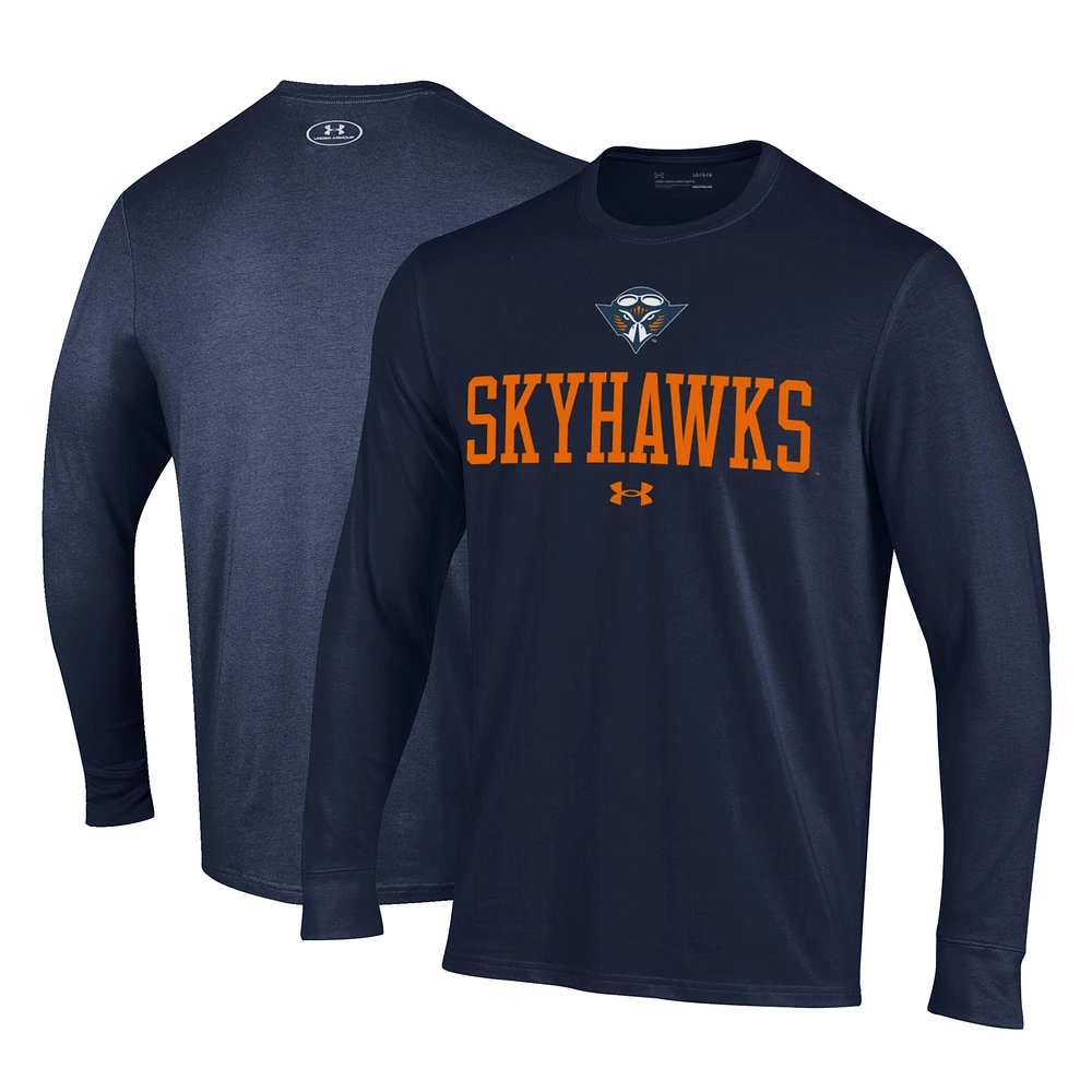Men's Under Armour Navy Tennessee-Martin Skyhawks Performance Long Sleeve T-Shirt
