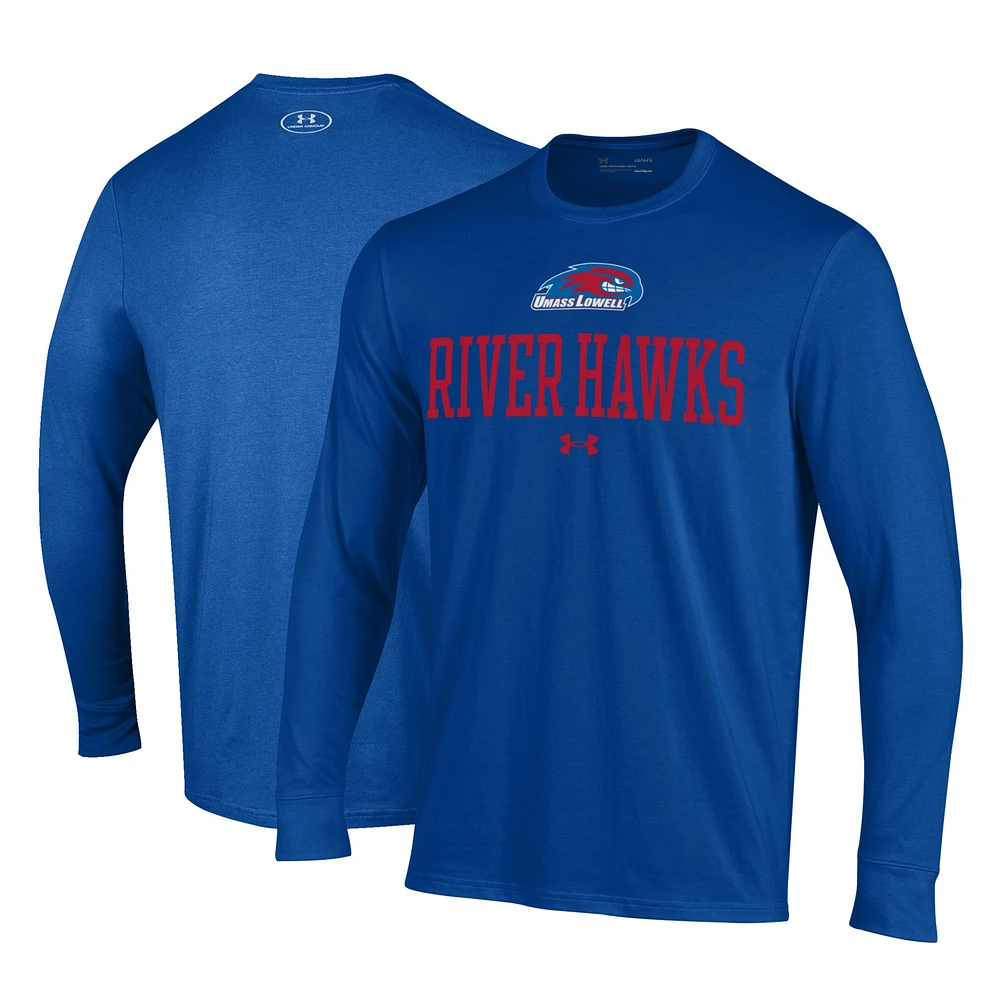 Men's Under Armour Blue UMass Lowell River Hawks Performance Long Sleeve T-Shirt