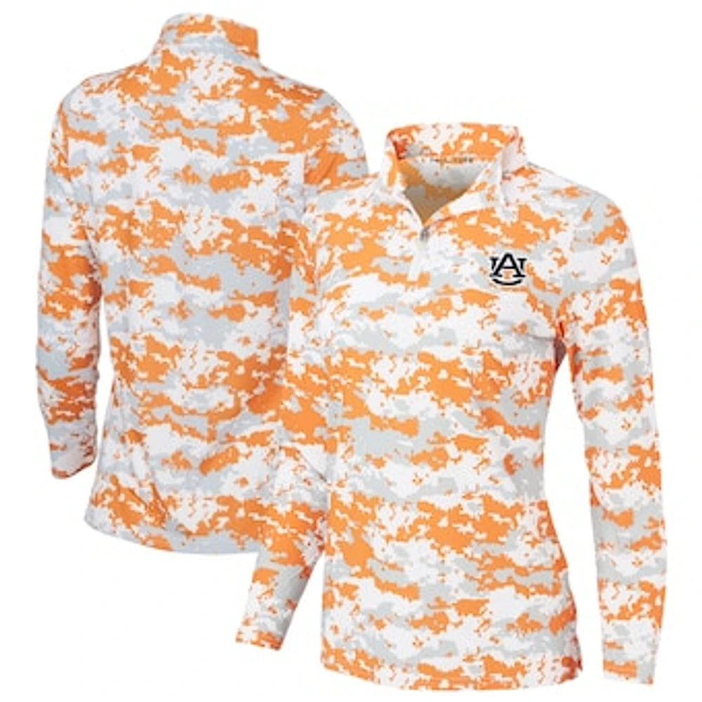 Women's Orange Auburn Tigers Digital Camo Performance Quarter-Zip Pullover Jacket