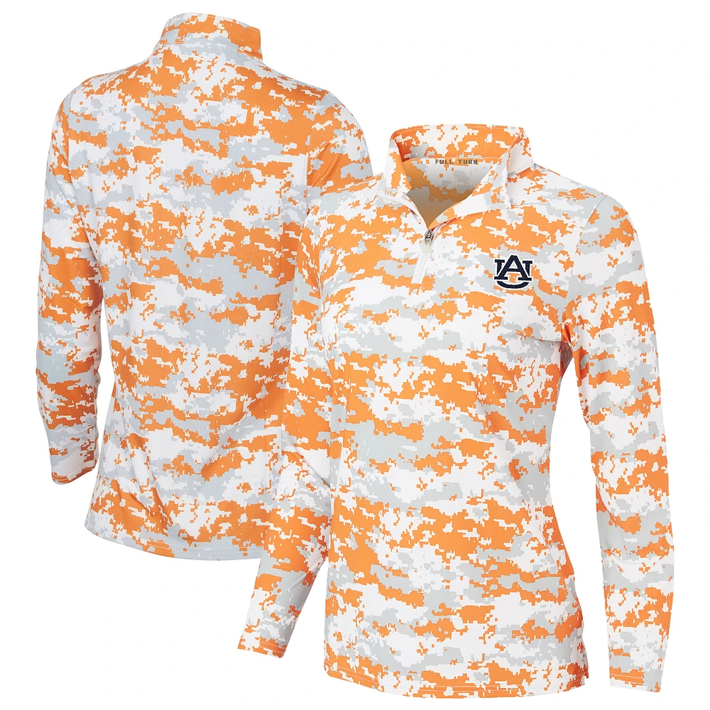 Women's Orange Auburn Tigers Digital Camo Performance Quarter-Zip Pullover Jacket