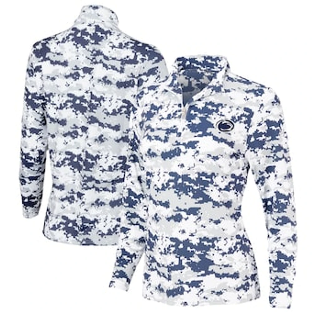 Women's Navy Penn State Nittany Lions Digital Camo Performance Quarter-Zip Pullover Jacket