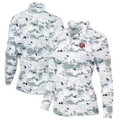 Women's White Texas A&M Aggies Digital Camo Performance Quarter-Zip Pullover Jacket