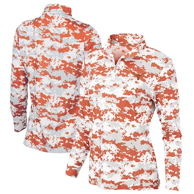 Women's Texas Orange Longhorns Digital Camo Performance Quarter-Zip Pullover Jacket