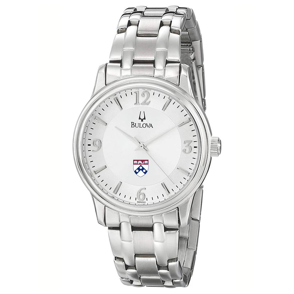 Men's Bulova Silver Pennsylvania Quakers