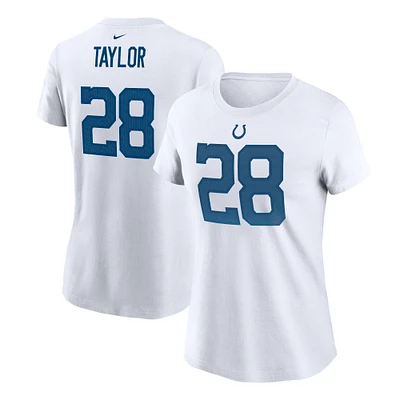Women's Nike Jonathan Taylor White Indianapolis Colts Name & Number T-Shirt