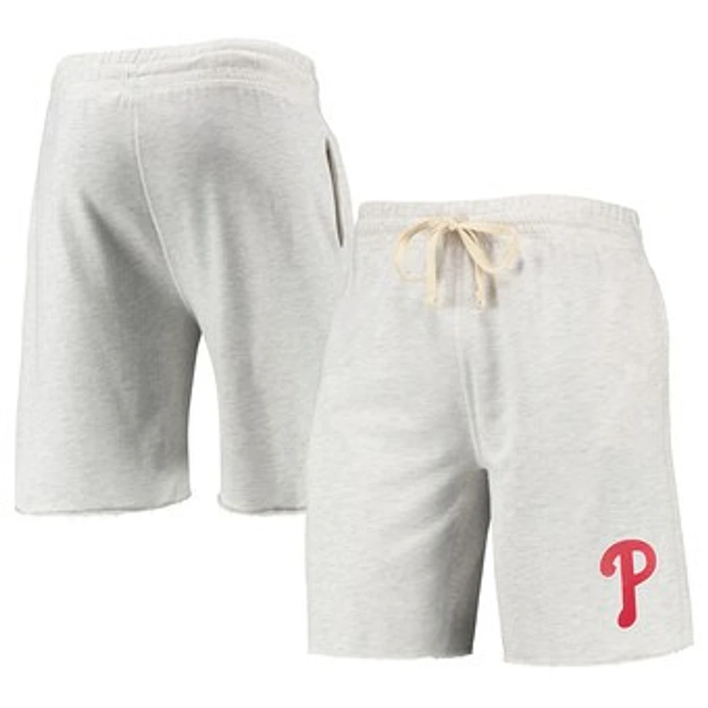 Men's Concepts Sport Oatmeal Philadelphia Phillies Mainstream Terry Tri-Blend Shorts