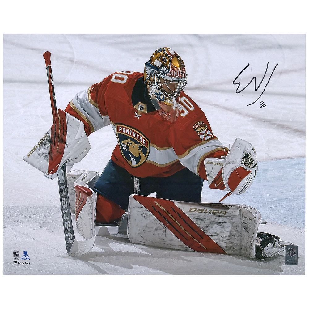 Spencer Knight Florida Panthers Autographed 16'' x 20'' Save Photograph