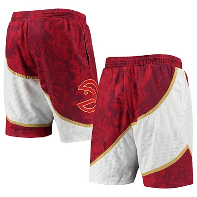 Men's Mitchell & Ness Red Atlanta Hawks Hardwood Classics Lunar New Year Swingman Shorts