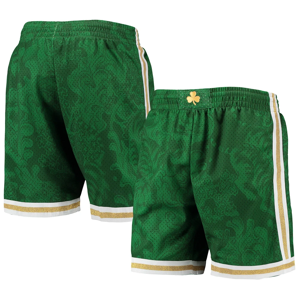 Men's Mitchell & Ness Kelly Green Boston Celtics Hardwood Classics Lunar New Year Swingman Shorts
