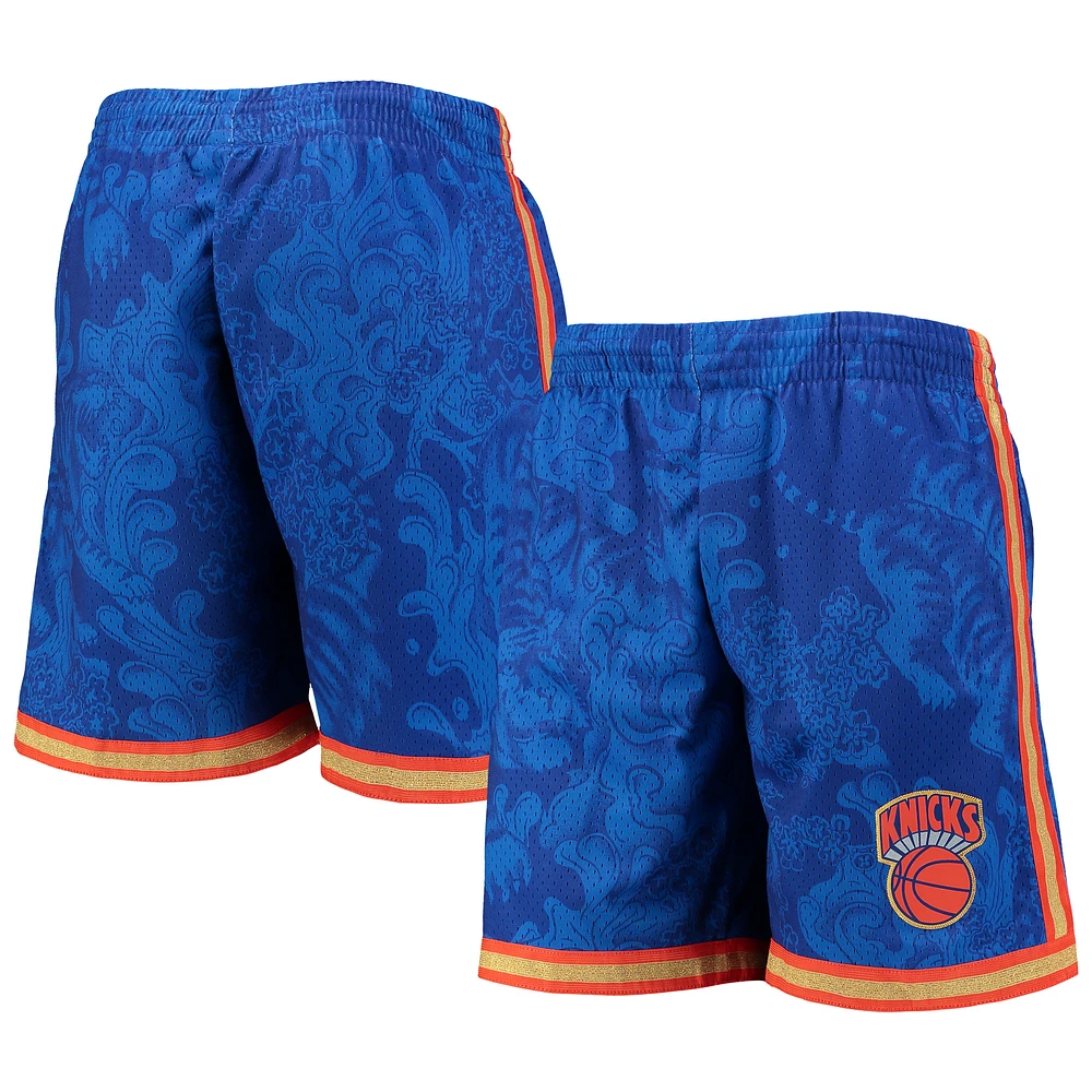 Men's Mitchell & Ness Blue New York Knicks Hardwood Classics Lunar Year Swingman Shorts