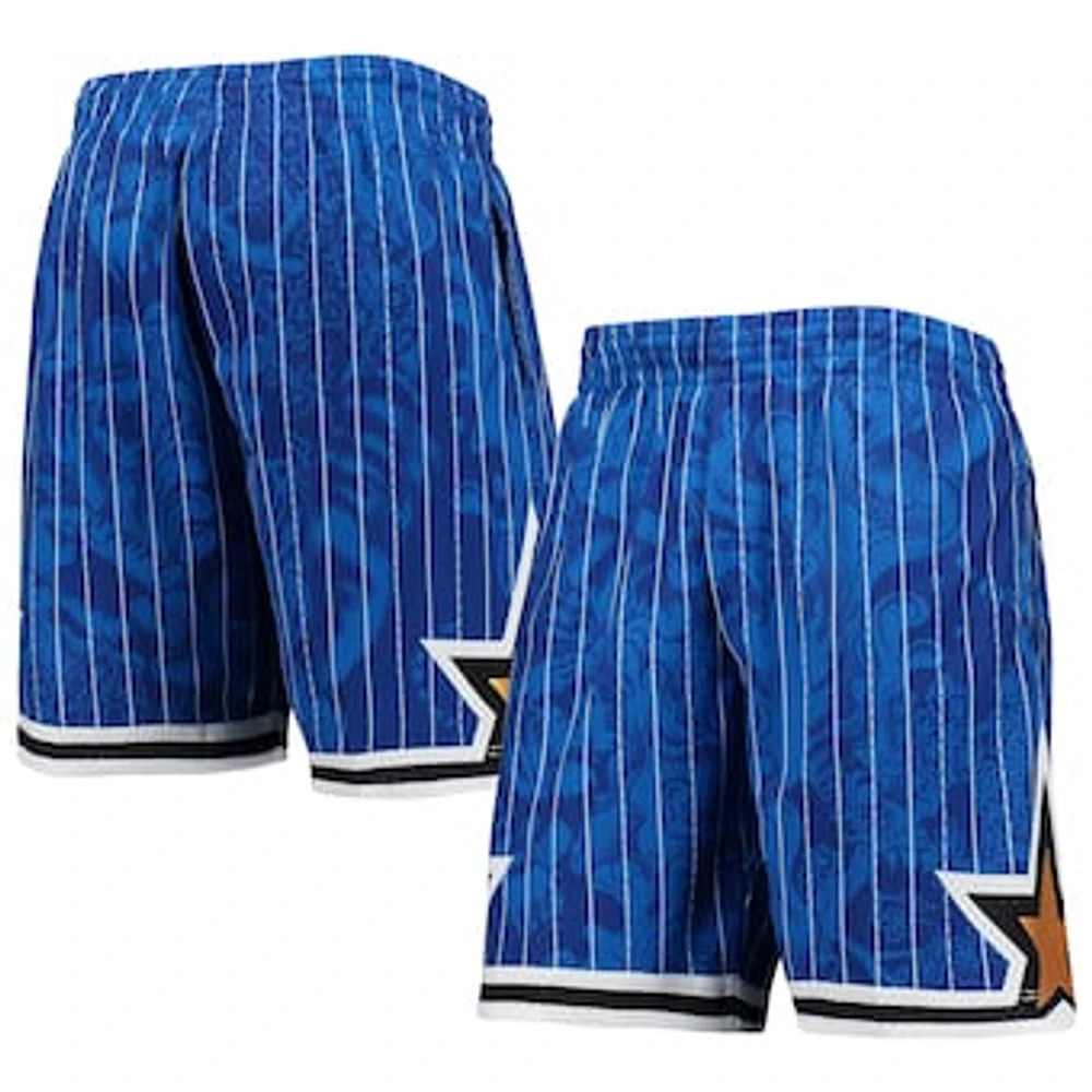 Men's Mitchell & Ness Blue Orlando Magic Hardwood Classics Lunar New Year Swingman Shorts