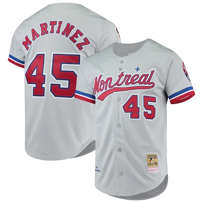 Men's Mitchell & Ness Pedro Martinez Gray Montreal Expos Cooperstown Collection Authentic Jersey