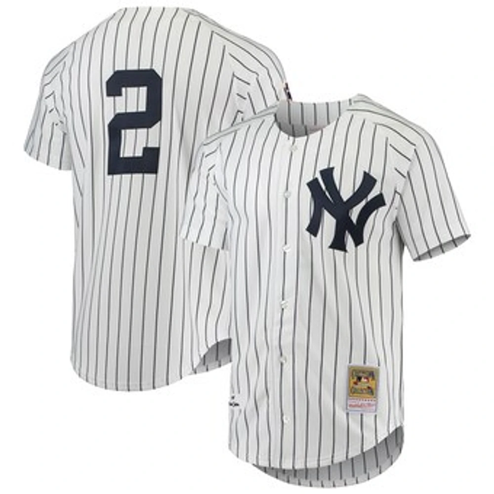 Men's Mitchell & Ness Derek Jeter White New York Yankees Cooperstown Collection Authentic Jersey
