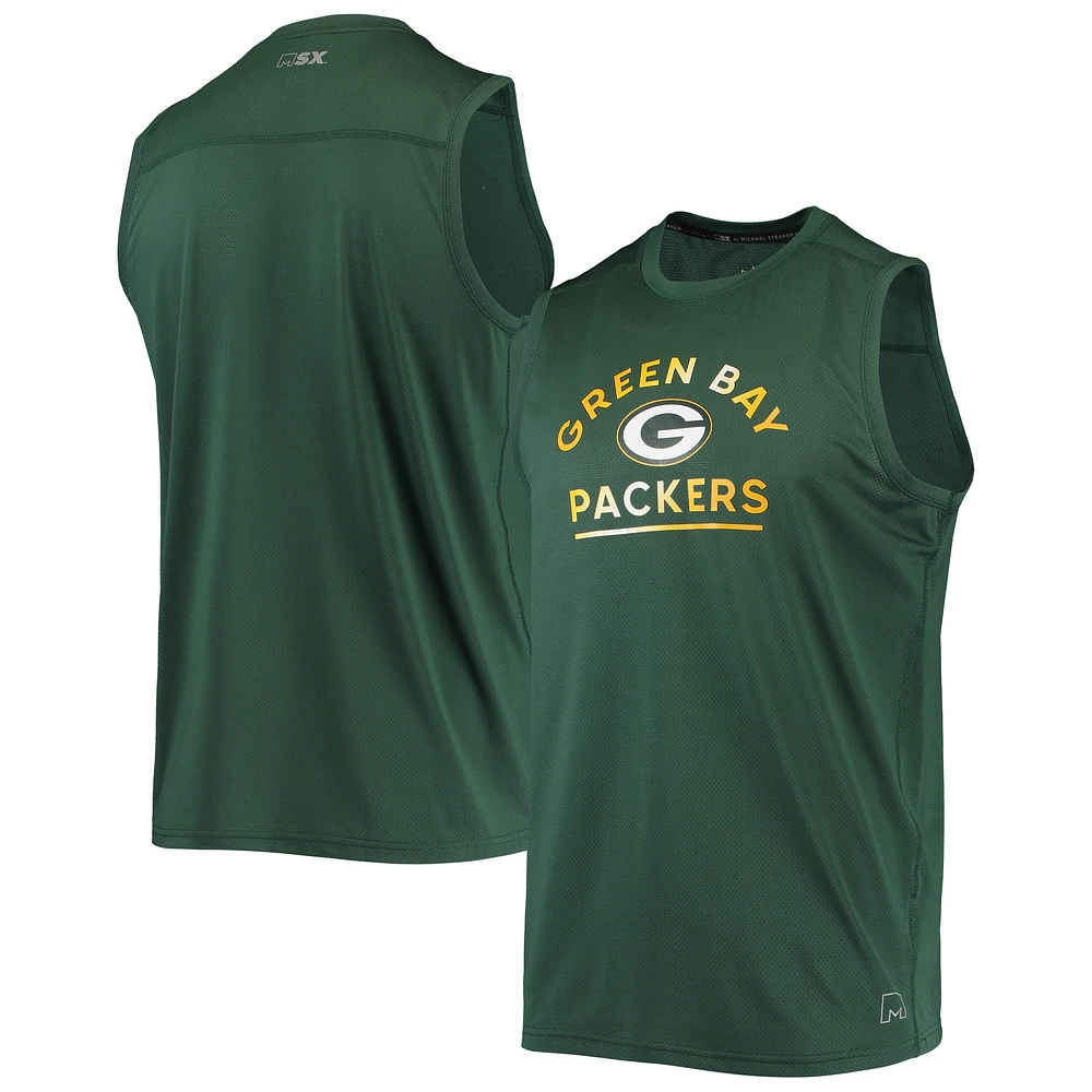 Men's MSX by Michael Strahan Green Green Bay Packers Rebound Tank Top