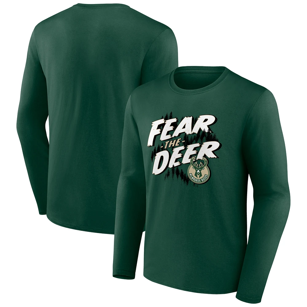 Men's Hunter Green Milwaukee Bucks Tip-Off Long Sleeve T-Shirt