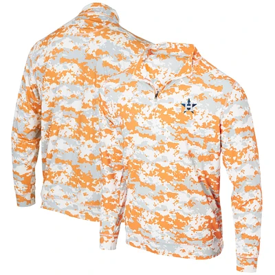 Men's Orange Houston Astros Digital Camo Performance Quarter-Zip Pullover Jacket