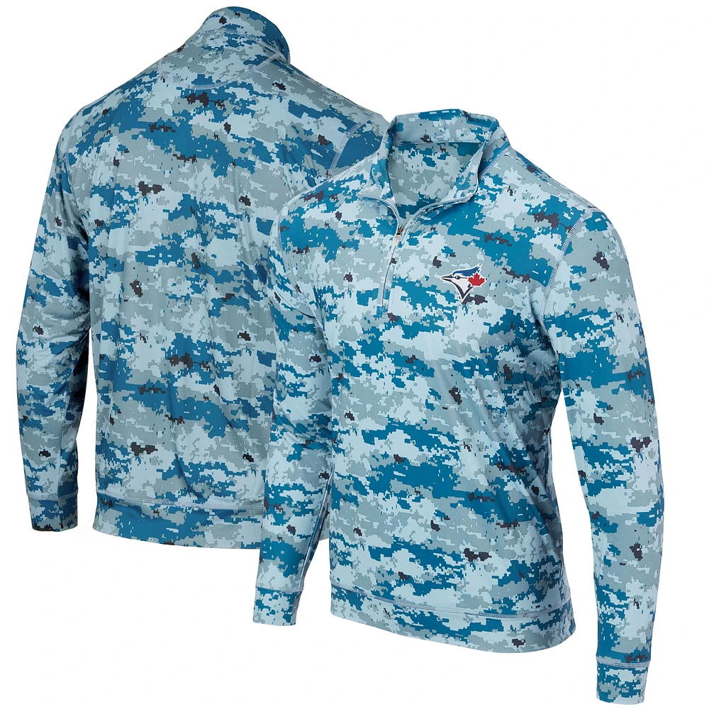 Men's Royal Toronto Blue Jays Digital Camo Performance Quarter-Zip Pullover Jacket