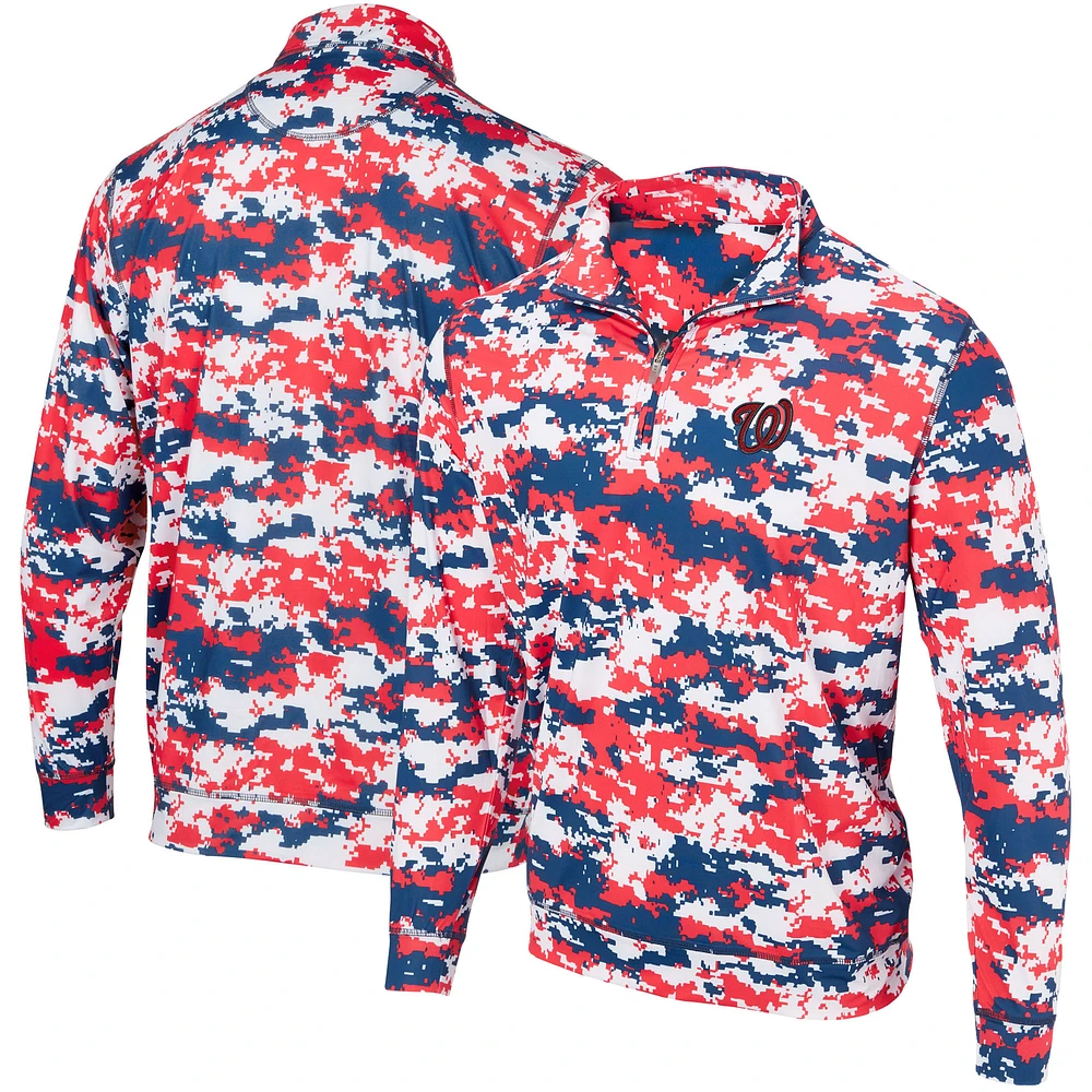 Men's Red Washington Nationals Digital Camo Performance Quarter-Zip Pullover Jacket
