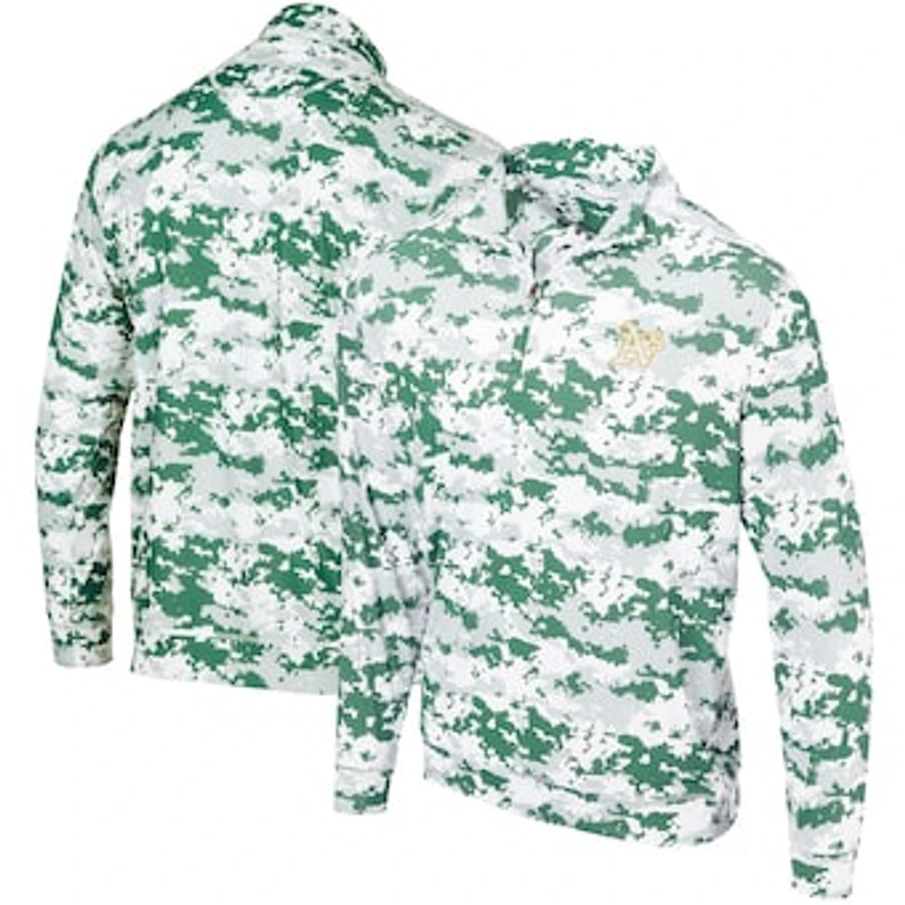 Men's Green Athletics Digital Camo Performance Quarter-Zip Pullover Jacket