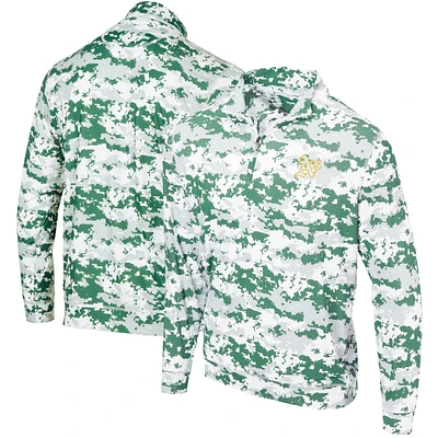 Men's Green Athletics Digital Camo Performance Quarter-Zip Pullover Jacket