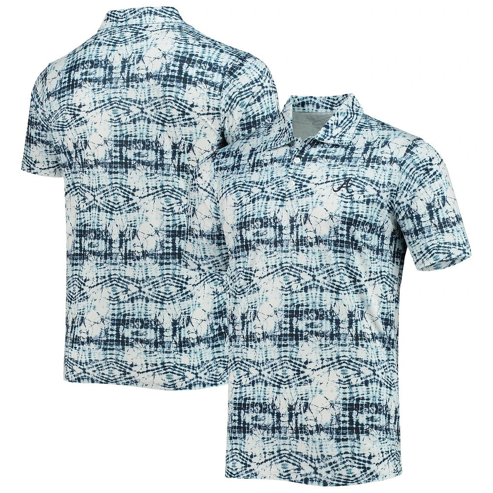 Men's Antigua Navy Atlanta Braves Vivid Polo