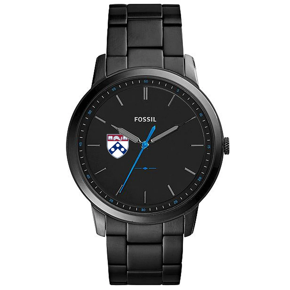 Fossil Black Pennsylvania Quakers The Minimalist Slim Stainless Steel Watch